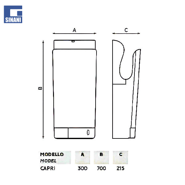 Tharëse duarsh automatike me perde ajri Capri