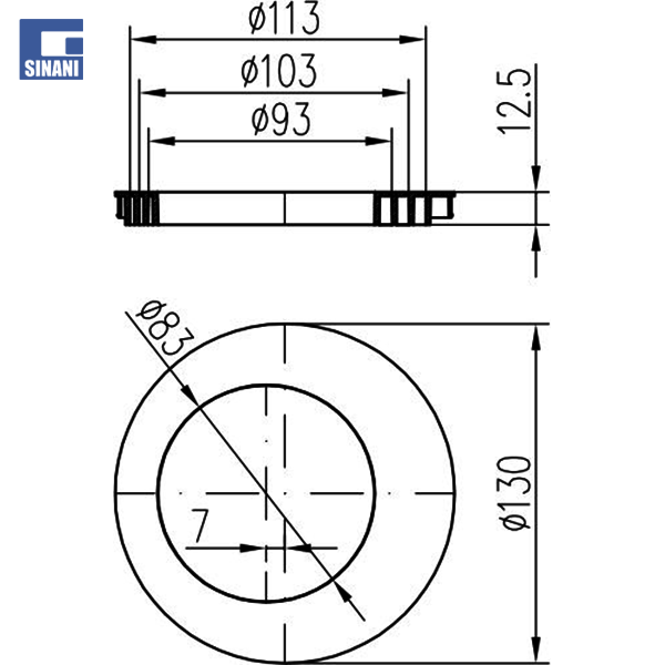 Piletë shiu me pusetë standarte Ø110/125 mm dalje poshte