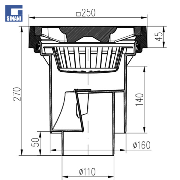 Piletë rruge vertikale kornizë dhe grilë gize Sun dhe vida