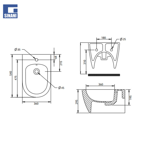 Set tualeti sospezo Rondo rimout