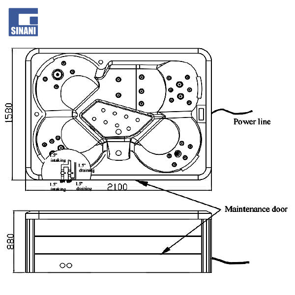 Minipishinë me hidromasazh dhe ajërmasazh Zara