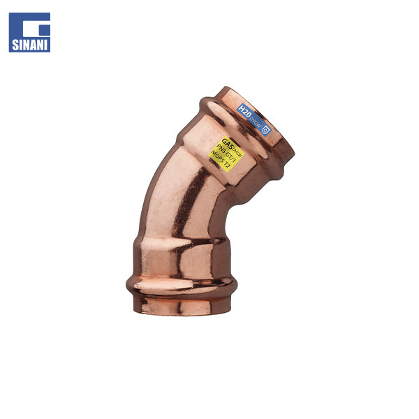 Bërryl bakri me presim 45º FF