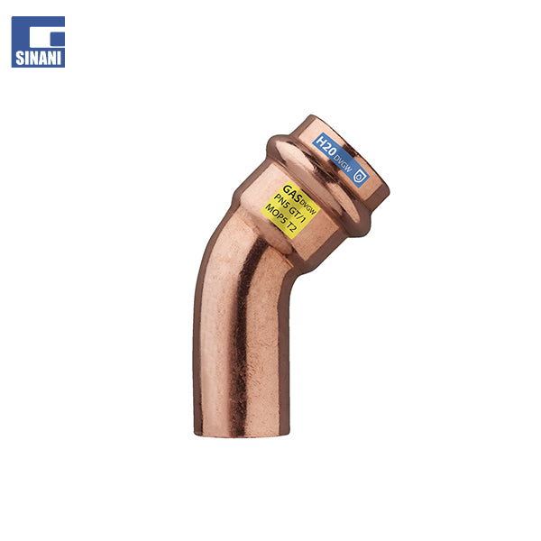 Bërryl bakri me presim MF 90°