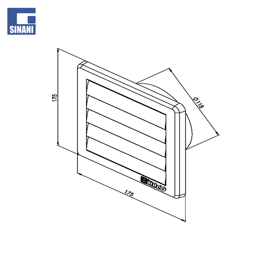 Grilë plastike me gravitet 175x175x125