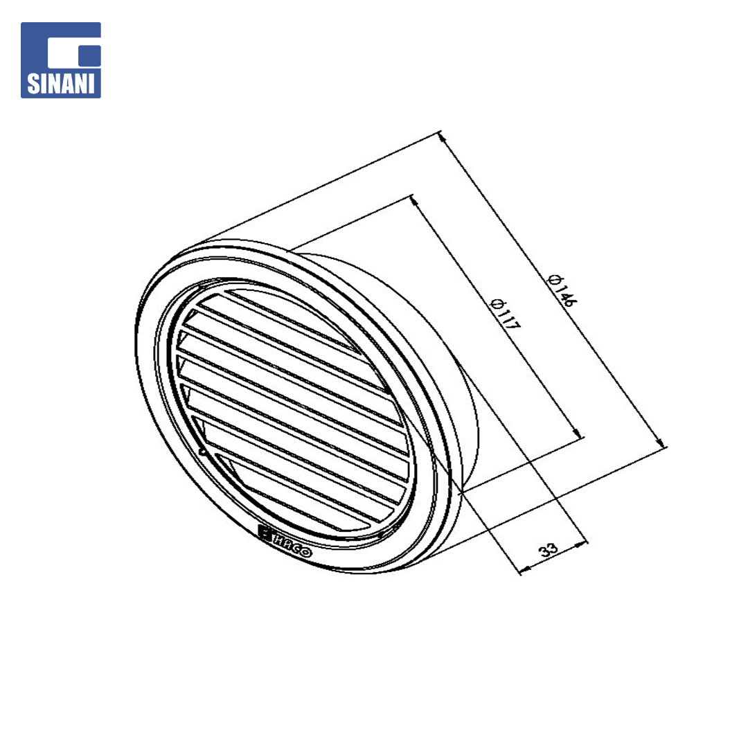 Grilë inoksi e rrumbullakët 125