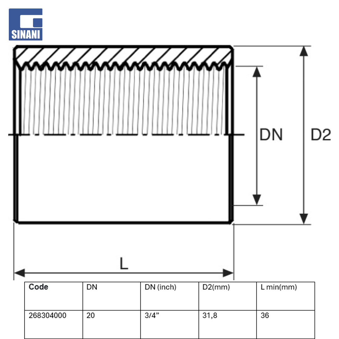 Manikotë çeliku 3/4" DN20