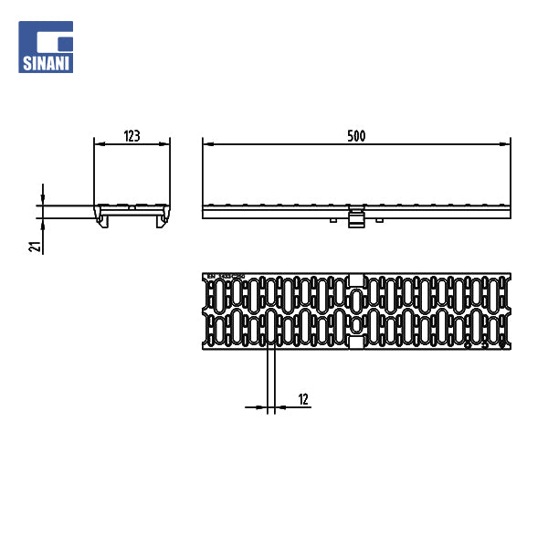 Grile gize Drainlock per kanaline Multiline V100 C250