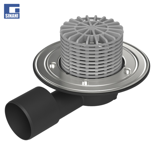 Piletë dyshemeje horizontale Ø50/75 me fllanxhë dhe grilë inoksi Sun