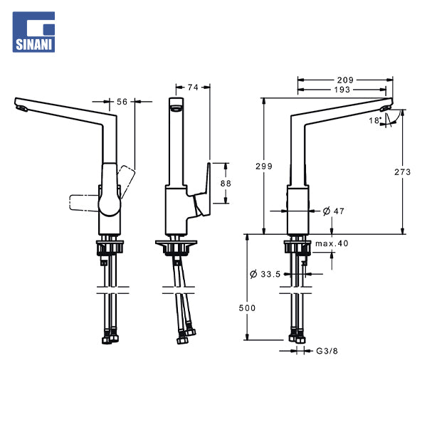 Grup lavapjate i gjate HansaTwist i zi