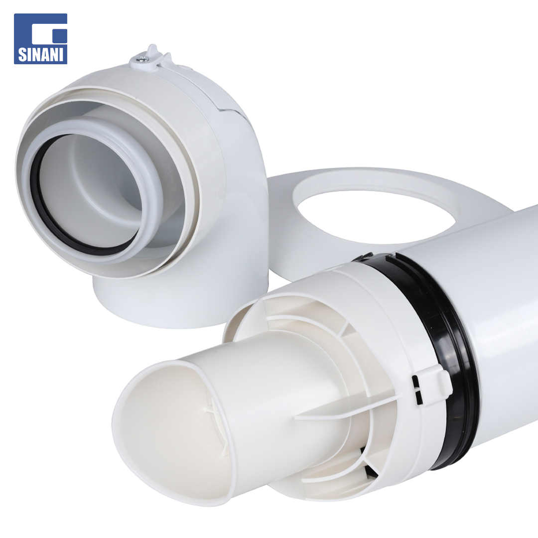 Tub gazi + bërryl për kaldaje Felis L=1000 mm, Ø80/125 mm