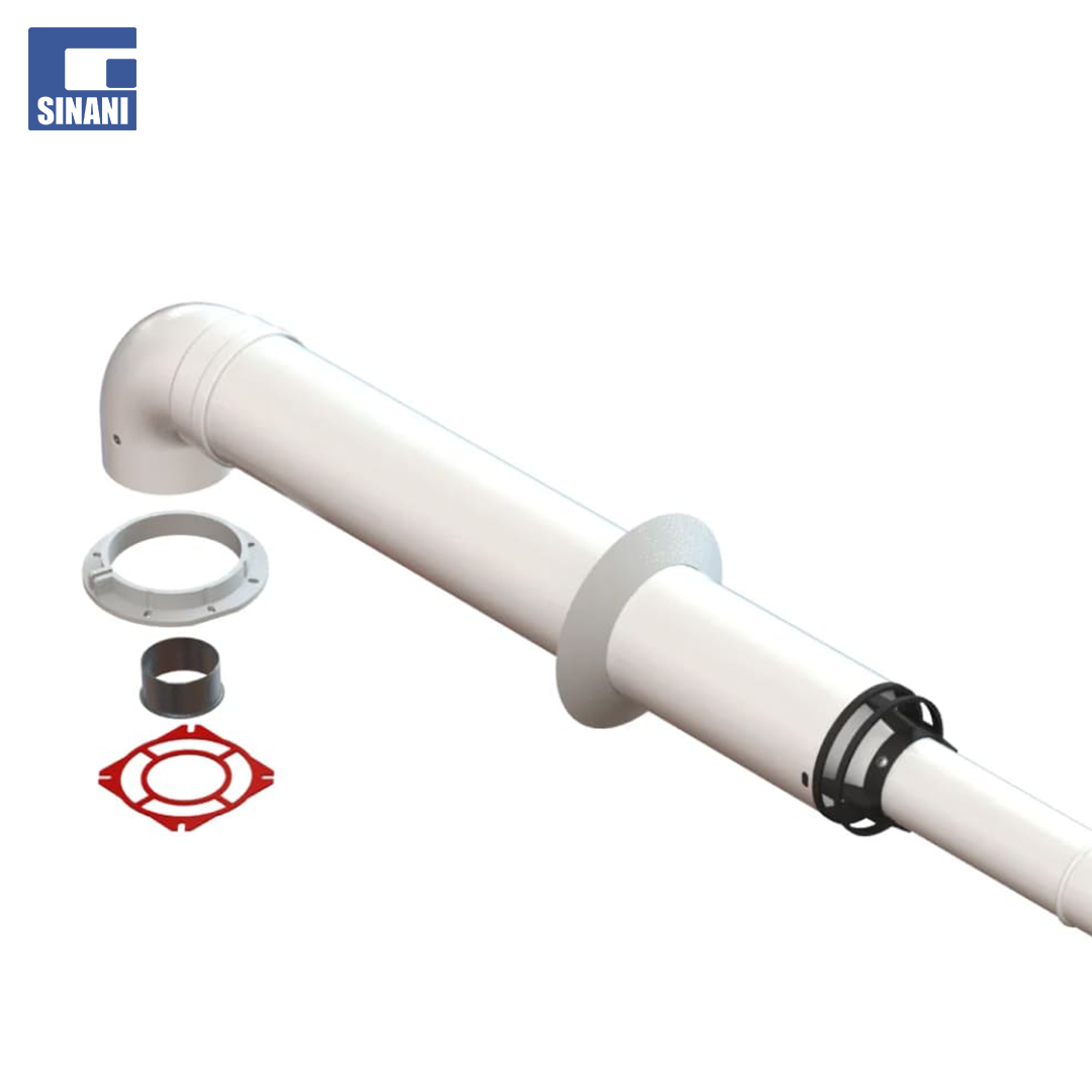 Tub gazi + bërryl për kaldaje Felis L=1000 mm, Ø100/150 mm