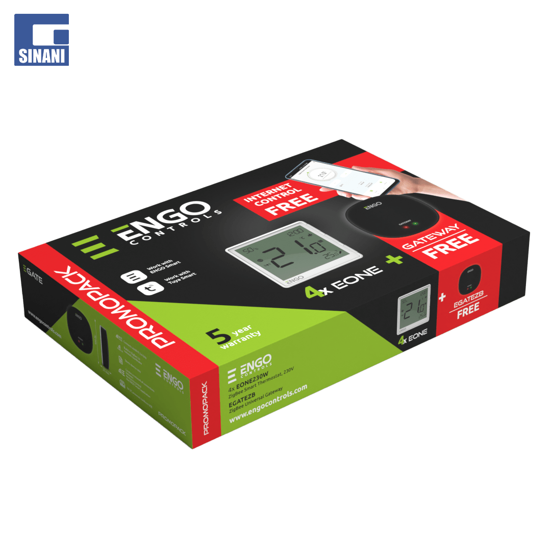 Kit 4 termostate të bardhë me modem EONE 230 W dhe EGATEZB ENGO