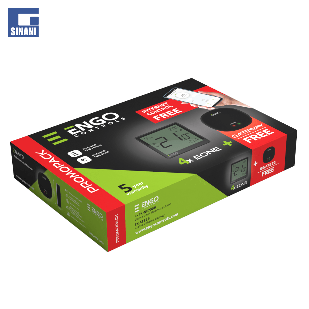 Kit 4 termostate të zi me modem EONE 230 B dhe EGATEZB ENGO