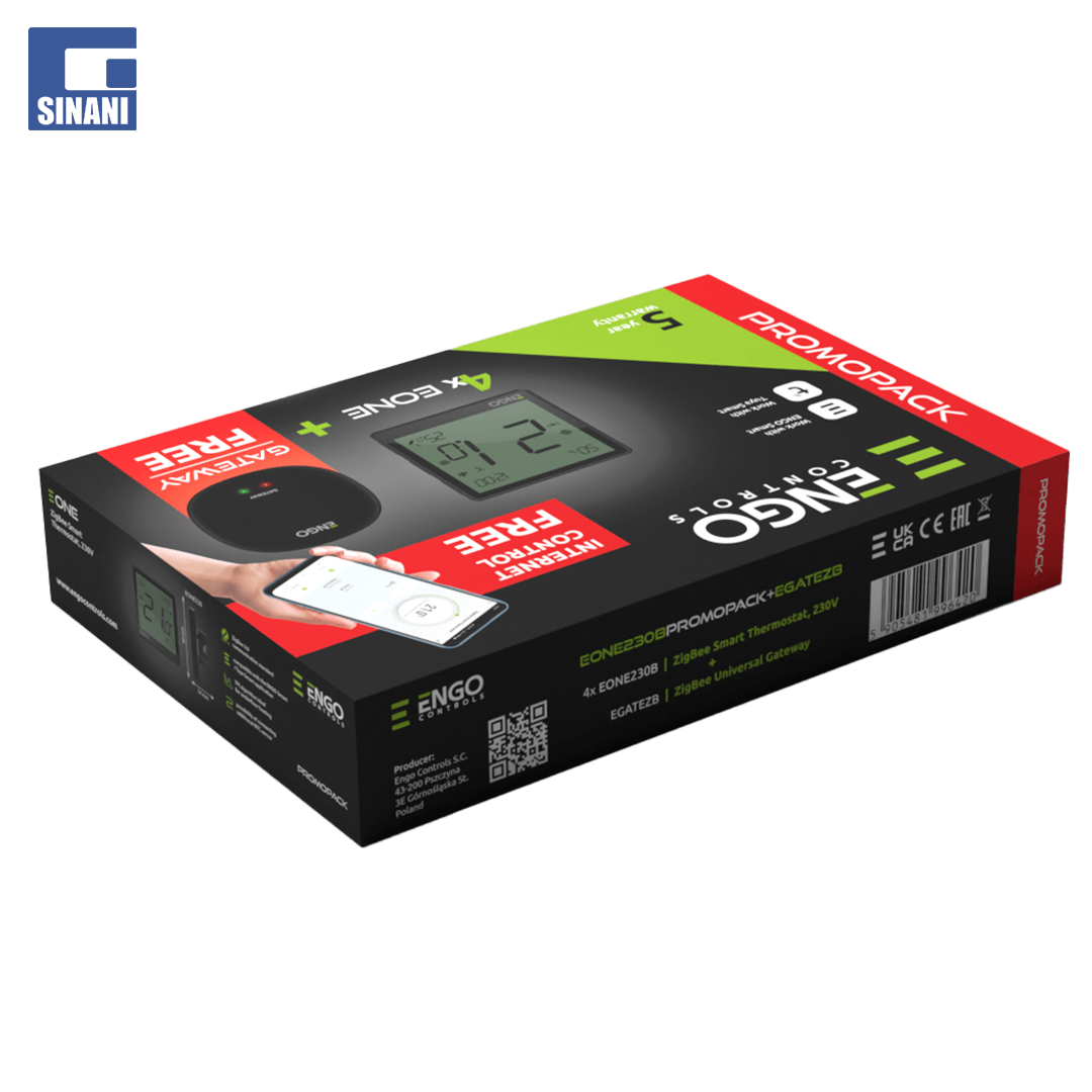 Kit 4 termostate të zi me modem EONE 230 B dhe EGATEZB ENGO