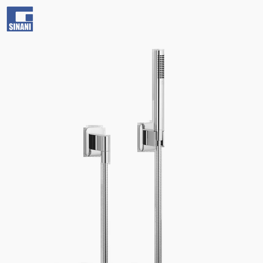Set dushi LISSÉ Chrome, kokë dushi, zorrë dhe mbajtëse
