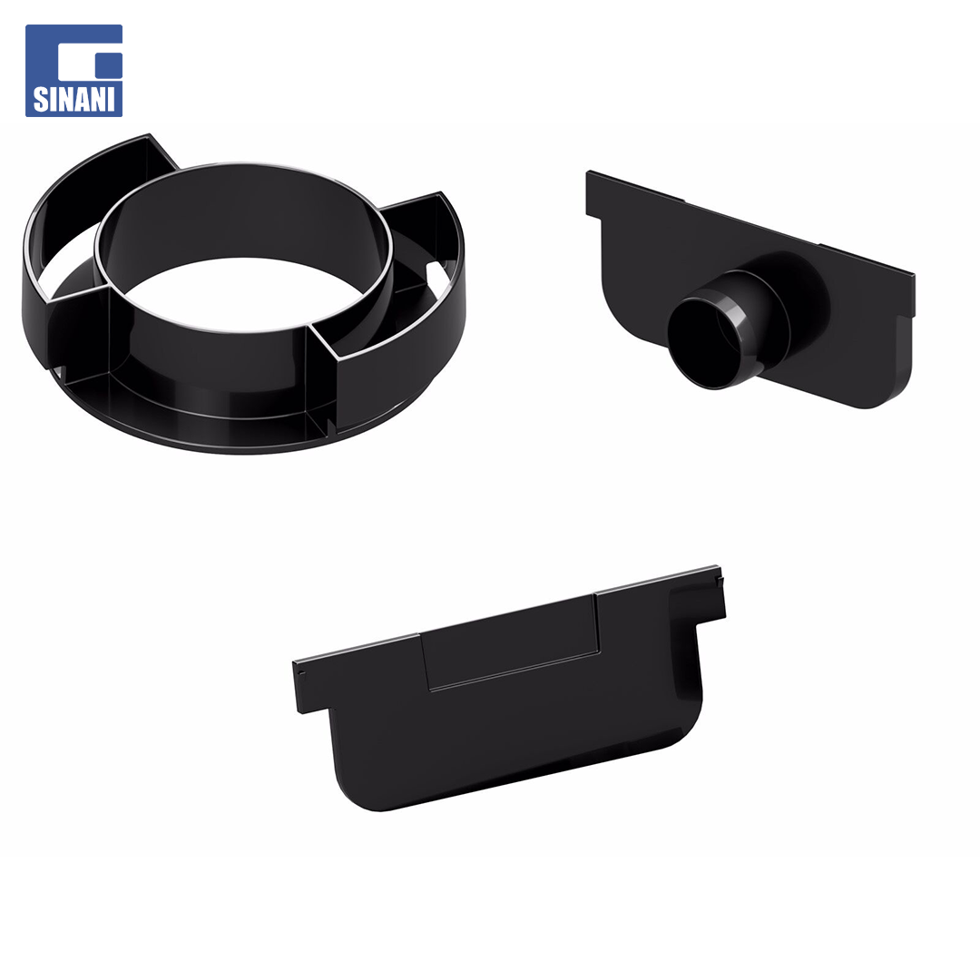 Set plastik Easyline H50 për kanal 110/30, me dalje vertikale Ø100 e zezë