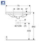 Lavaman për mobilje Acanto WH 75x50 cm (me vrimë grupi)