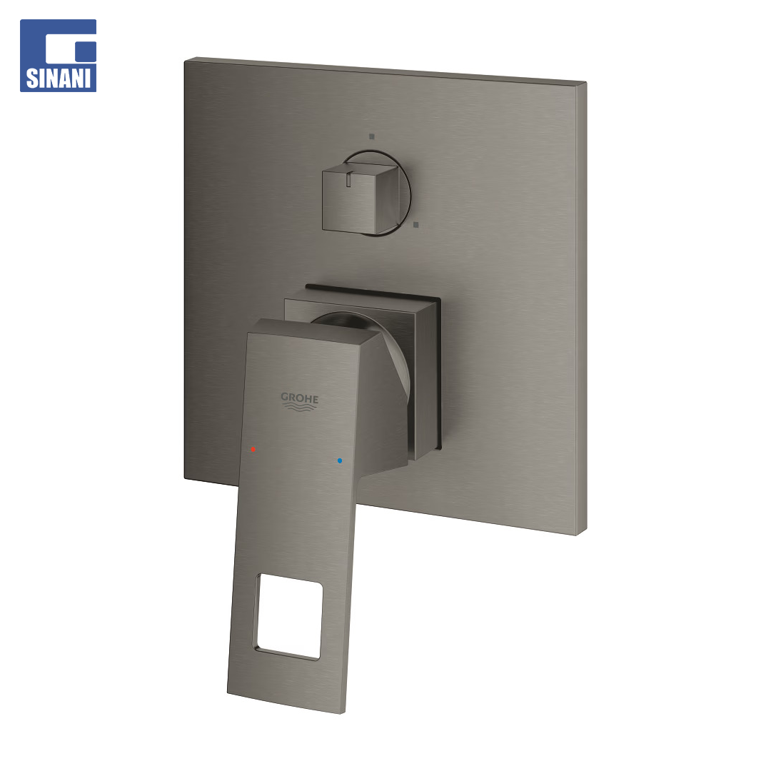 Grup dushi inkaso me devijator Eurocube brushed hard graphite me 3 dalje