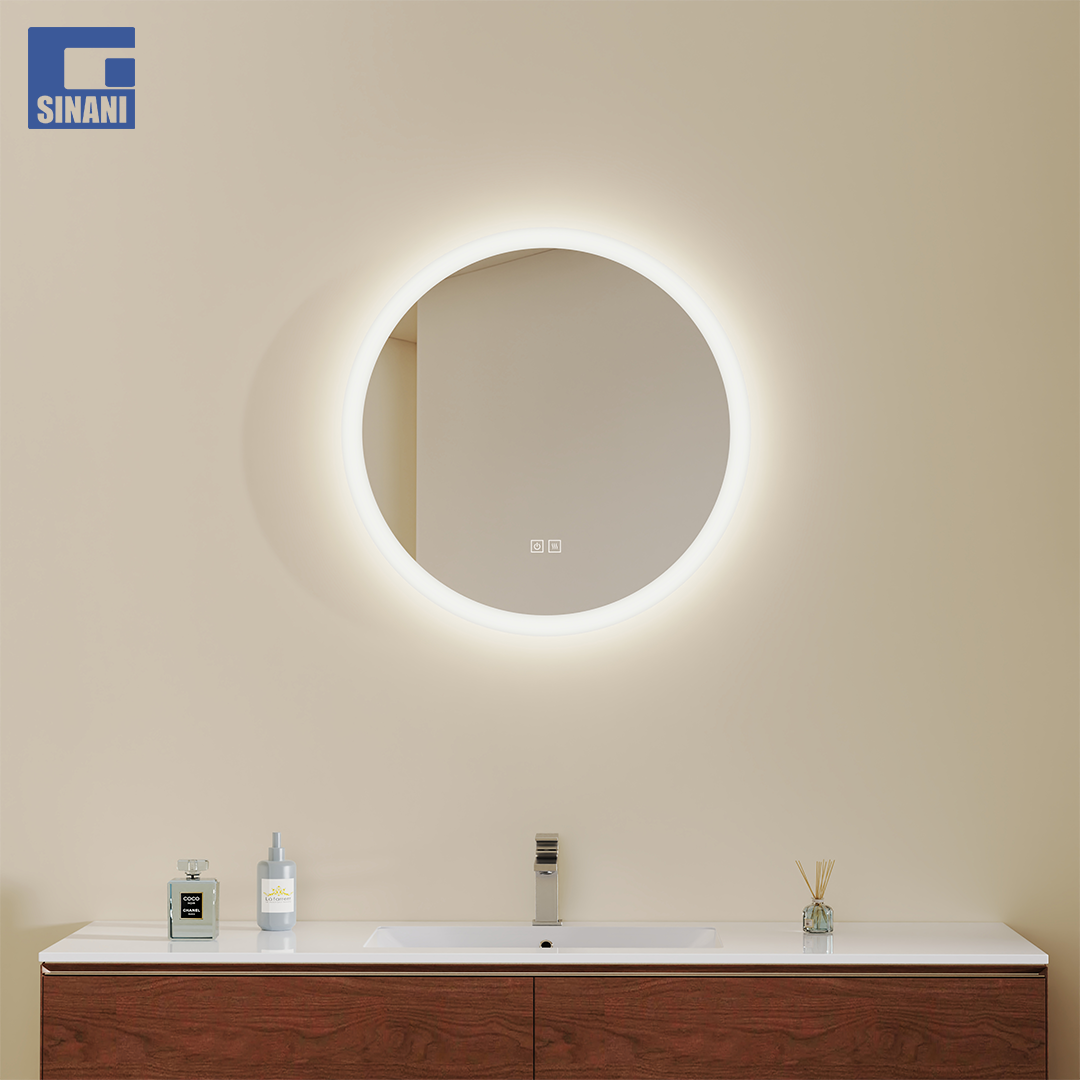 Pasqyrë LED rrethore Aura tre ngjyra, anti-fog IP44