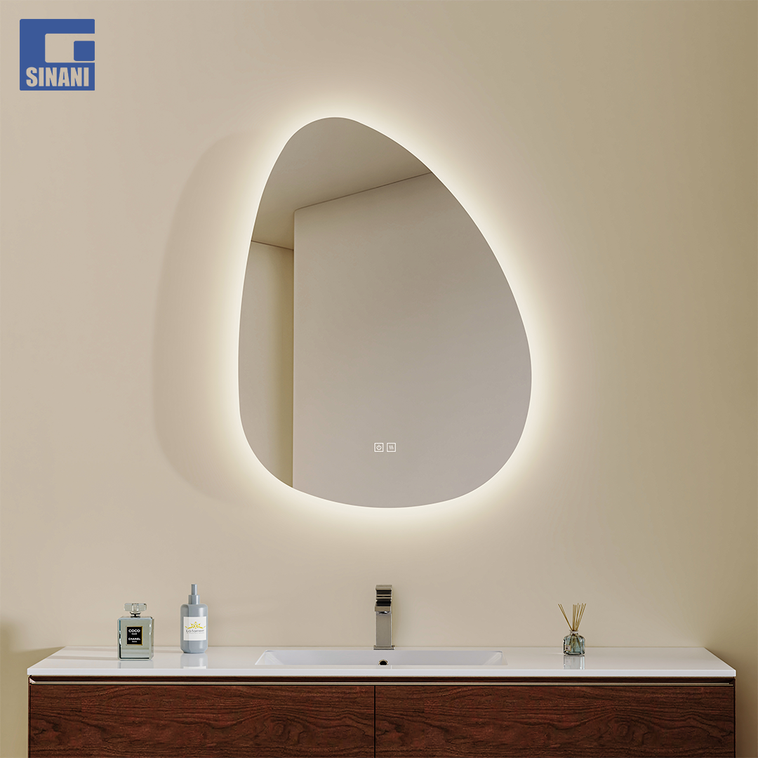 Pasqyrë LED pikë ujë Shape, me tre ngjyra, anti-fog IP44
