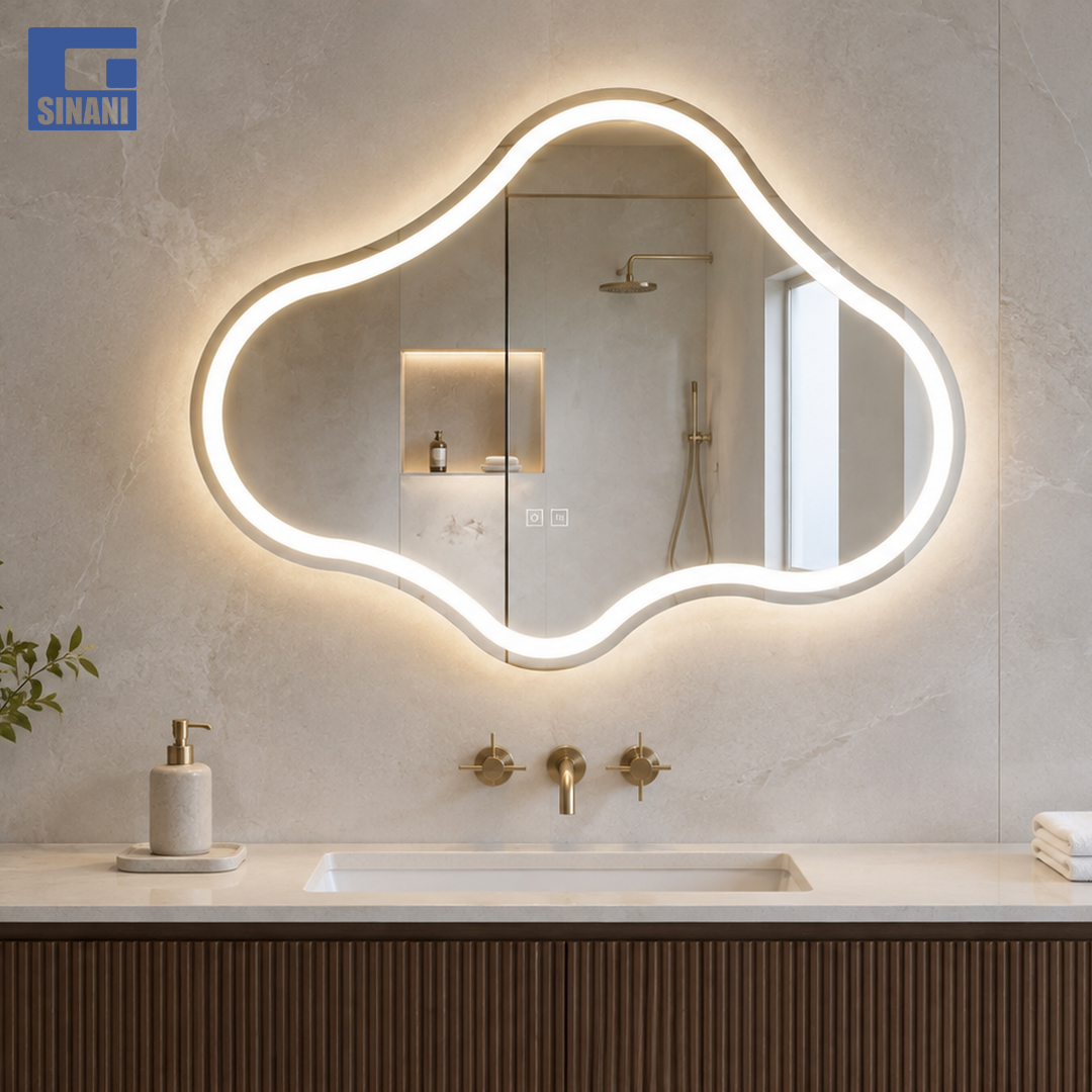 Pasqyrë LED formë reje Shape 60x80cm, me tre ngjyra, anti-fog IP44