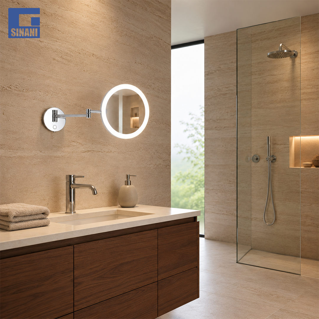 Pasqyrë kozmetike LED Beauty, zmadhim 3X, tre ngjyra, IP44, montim në mur