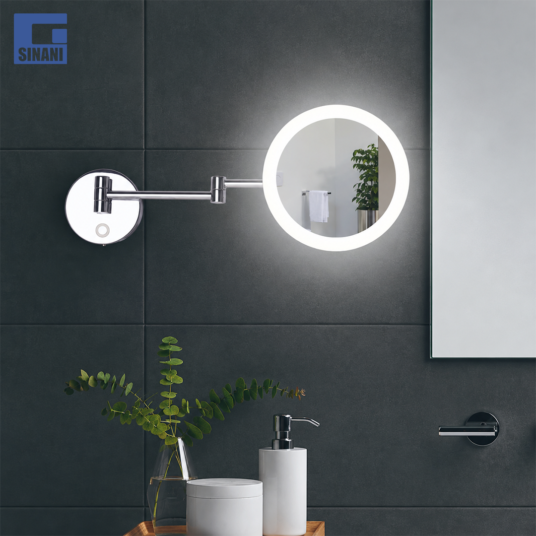 Pasqyrë kozmetike LED Beauty, zmadhim 3X, tre ngjyra, IP44, montim në mur