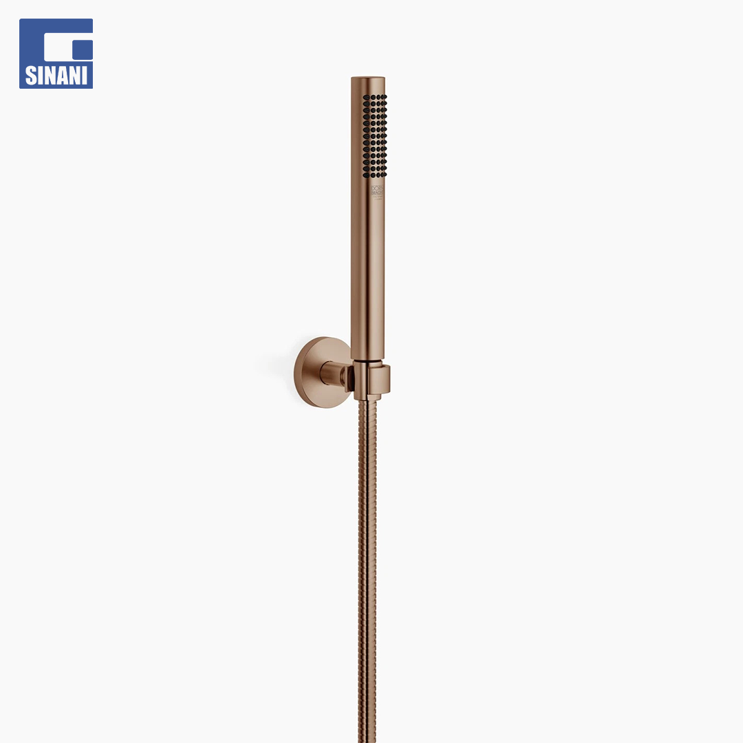 Set dushi Brushed Bronze, kokë dushi me mbajtëse dhe zorrë