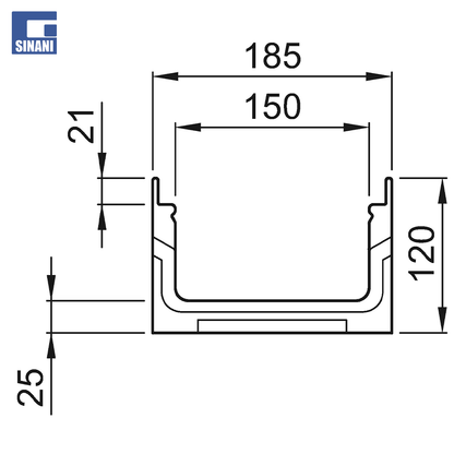 Kunetë Multiline V150S me dalje Ø110, beton polimer
