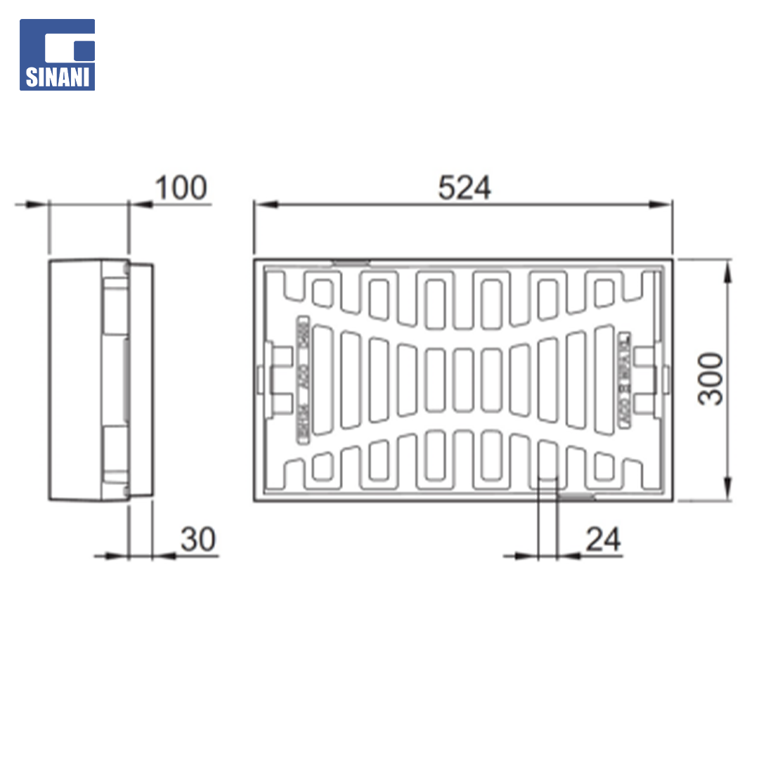 Combipoint PP përmasat 300x500mm piletë për kullim rruge klasi D400
