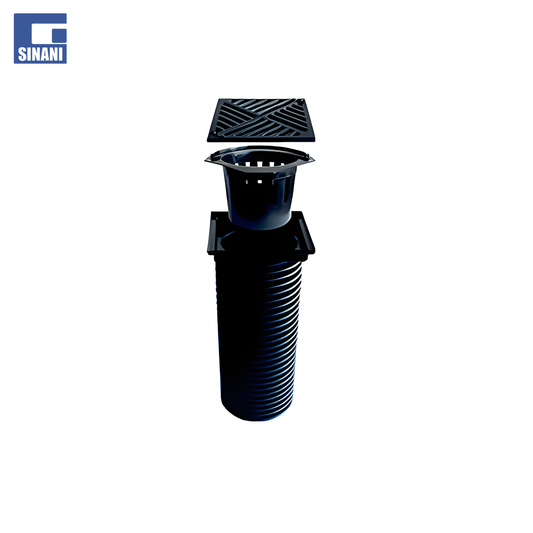 Pikë drenazhi Ø200 AccuGully PP 25.6x25.6x58cm, me grilë plastike klas A15