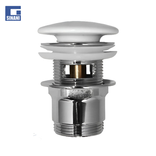 Piletë klik klak me tapë qeramike të bardhë me tejmbushje