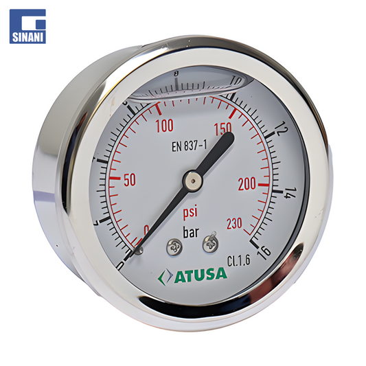 Manometër gazi me dalje mbrapa