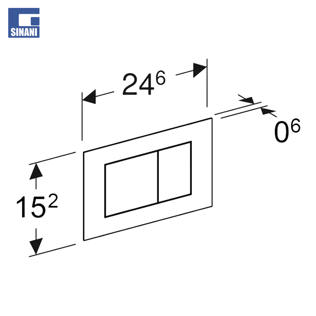 Buton kasete Sigma40 Square xham me shkëlqim