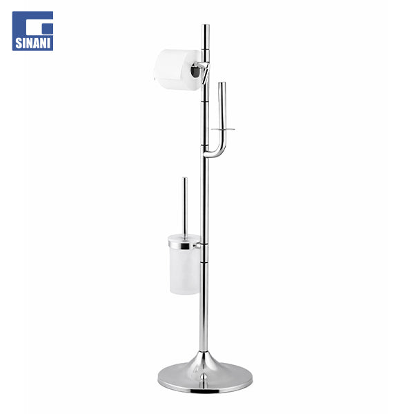 Set 3 në 1 furçë WC-je xhami me mbajtëse letre higjienike dhe mbajtëse rezerve