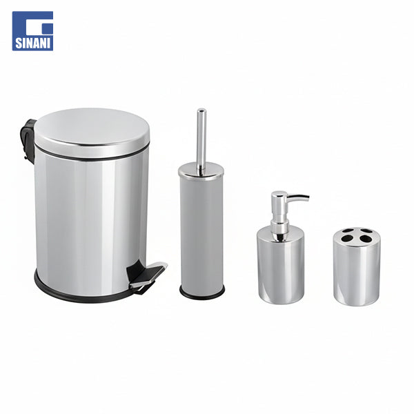 Set kosh, furçë wc-je mbajtëse për furçe dhëmbesh dhe mbajtëse sapuni likuid