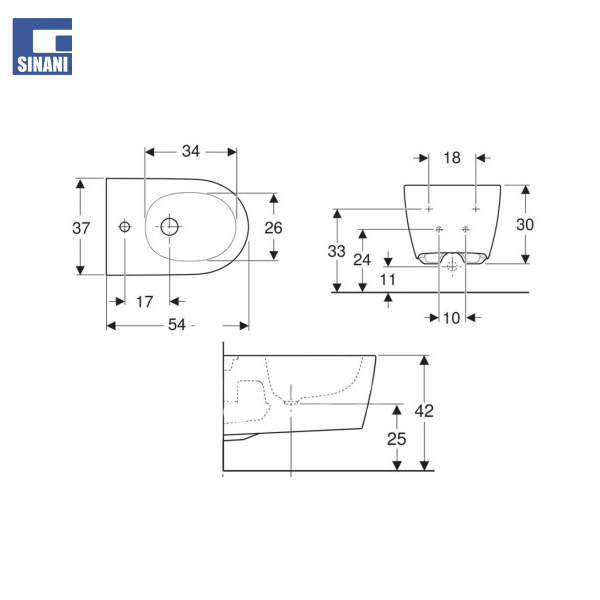 Set tualeti sospezo ONE rimfree TurboFlush