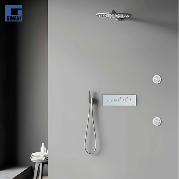 Grup dushi inkaso termostatik horizontal me 2 dalje Lineabox