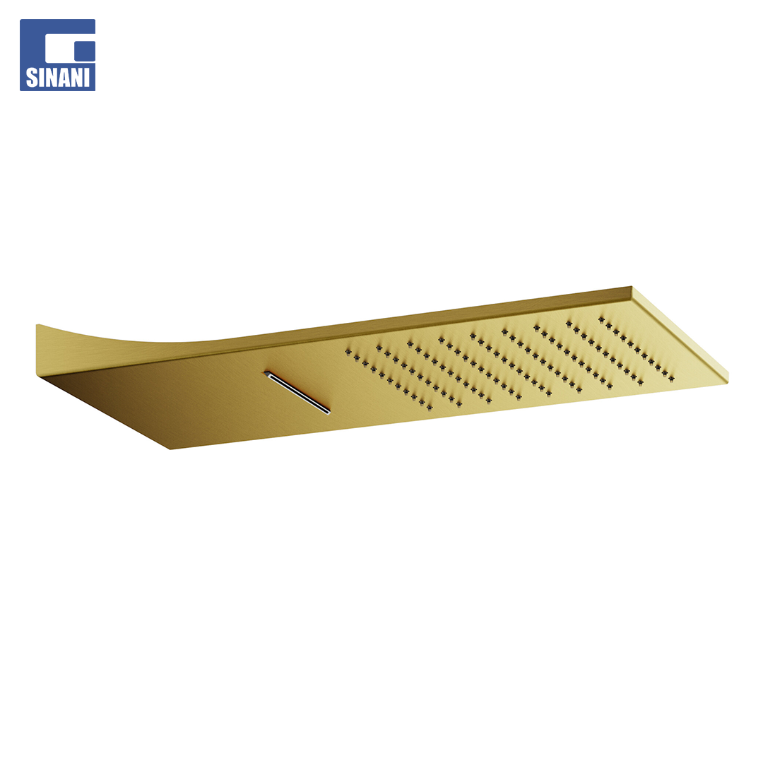 Kokë dushi murale me ujëvare Brushed Gold