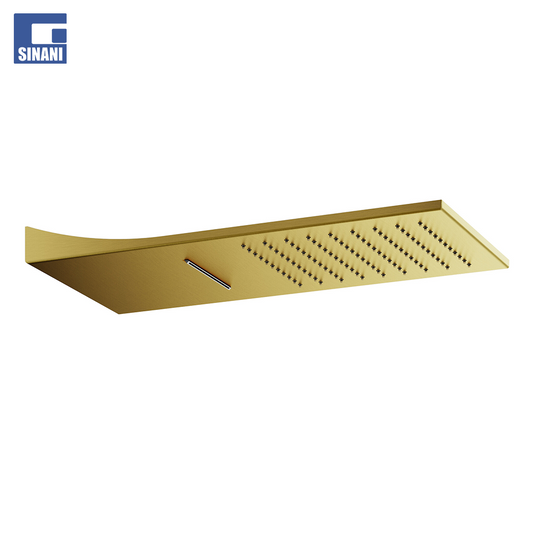 Kokë dushi murale me ujëvare Brushed Gold