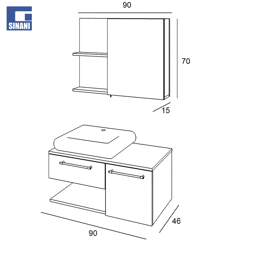 Mobilje tualeti Piramit Hazar/Black