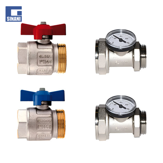 Kit Saracineska hollandeze 1" me termometer kompakte kuqe + blu