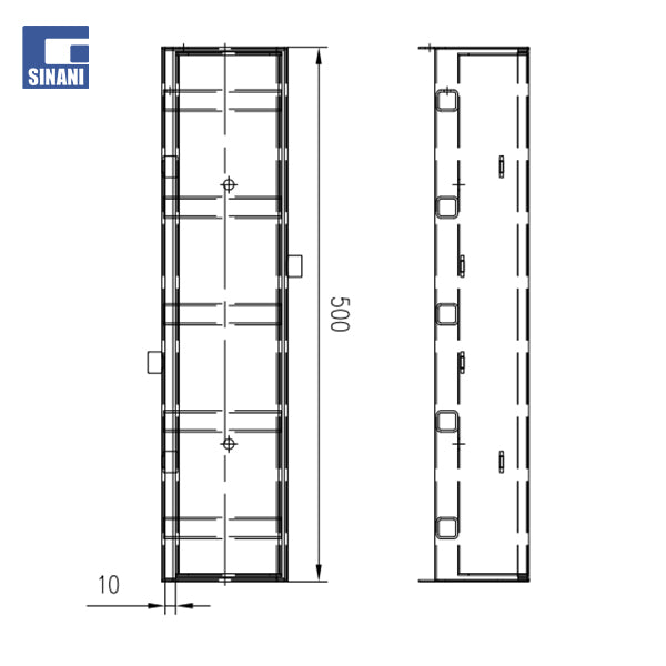 SlotTop Caditoia L per inspektim kanali Euroline V100 W118 H65