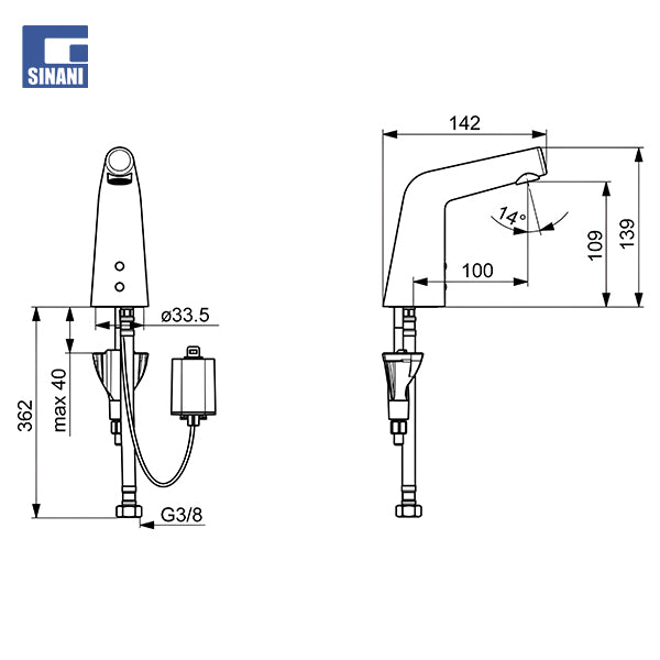 Grup lavamani me sensor me bateri Designo Style