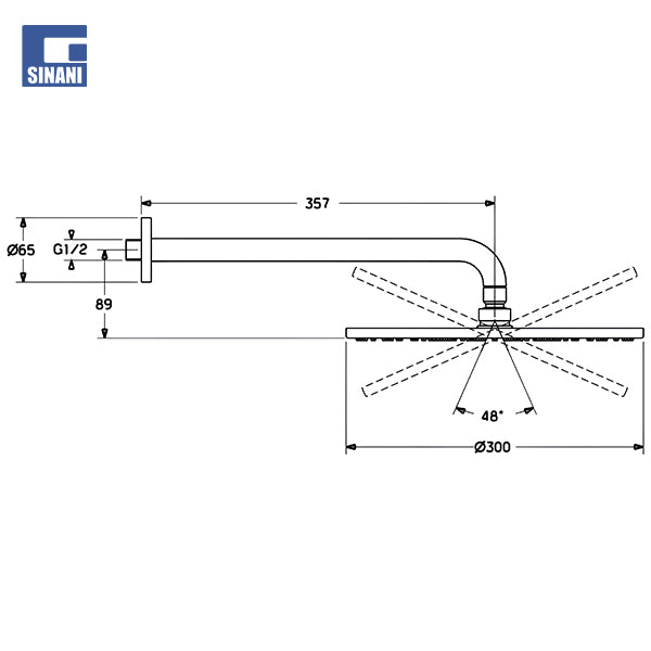 Kokë dushi rrethore me krah dushi HansaViva