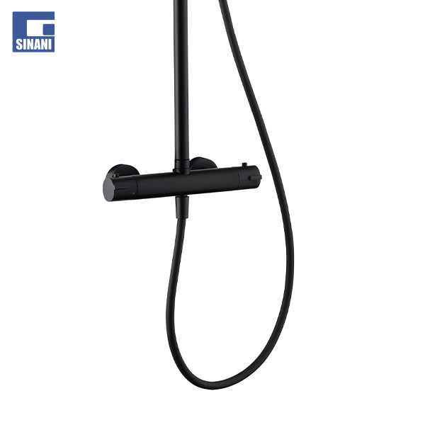 Kollonë dushi me devijator Fusion e zezë mat