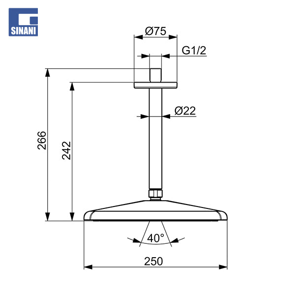 Kokë dushi katrore me krah dushi tavanor 250x250 HansaAurelia