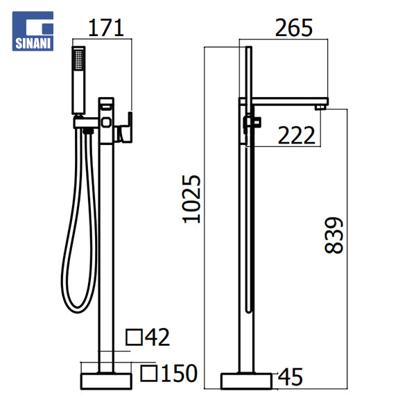 Kollonë vaske dyshemeje Quadra
