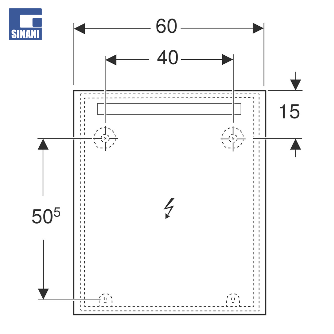 Pasqyrë tualeti Option Basic Square 60x70 me ndriçim Led