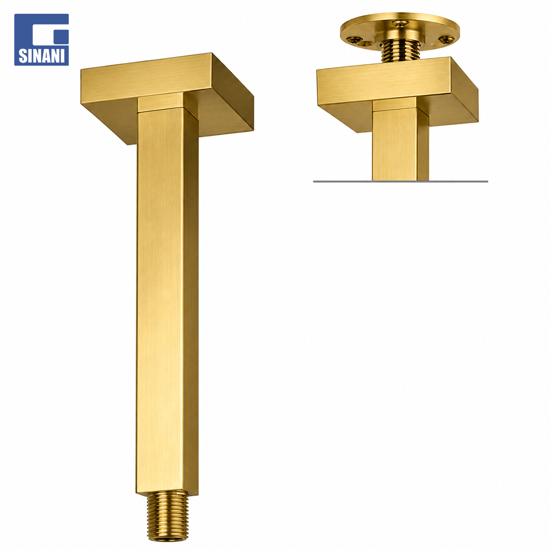 Krah dushi tavanor me rozetë Brushed Gold